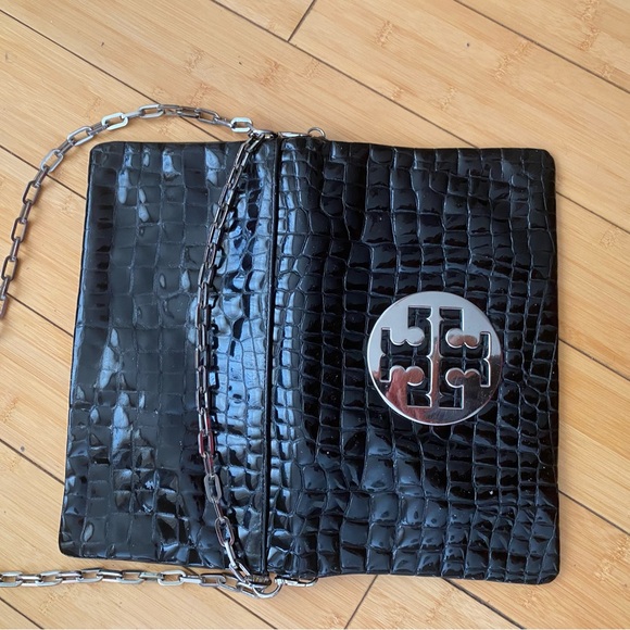 TORY BURCH black leather Suki Reva Clutch bag - Picture 7 of 7